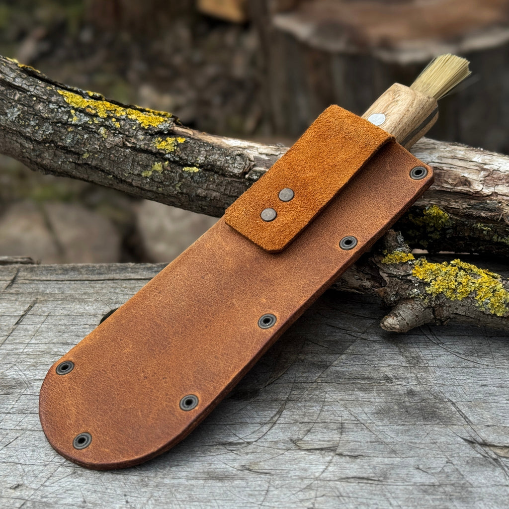 Universal leather sheath for outdoor fixed blade knives - Sharky Forged Steel Tools | Relic & Reel