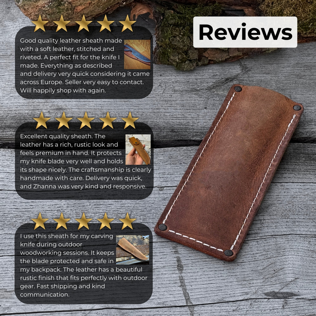 Universal Leather Sheath for Small Knives - leather sheath for outdoor carving knife | Relic & Reel