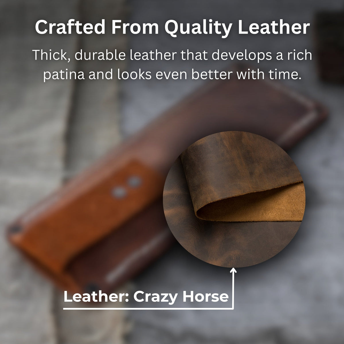 Universal Leather Sheath for Small Knives - Crazy Horse leather sheath | Relic & Reel