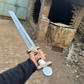 Handmade Viking Sword Replica Damascus Steel Display Sword with Steel Pommel
