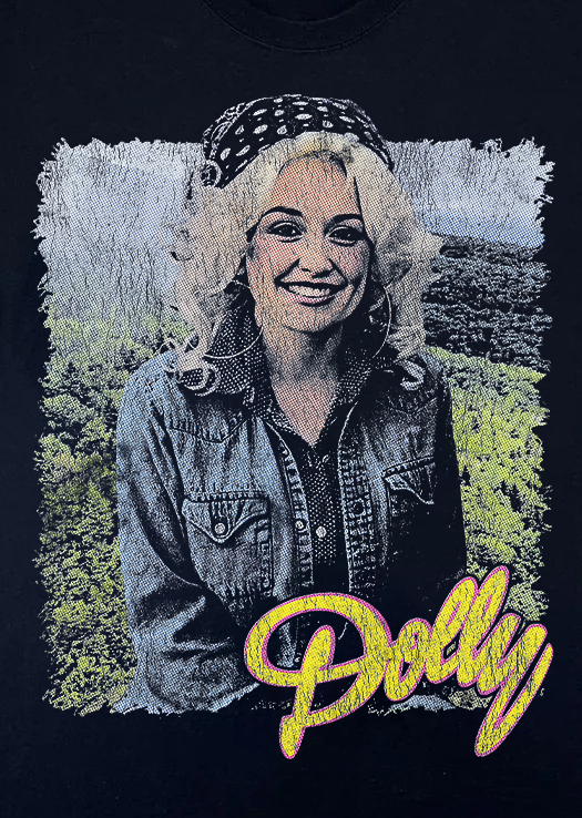 90'S Dolly Vintage Black T-Shirt