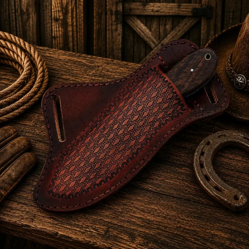 Buckaroo Knife | Rasp Steel with Turquoise and Rosewood Handle