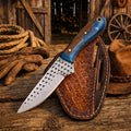 Western Rasp Steel Knife & Belt Sheath – 3.75” Blade, Epoxy Resin & Wenge Wood Handle