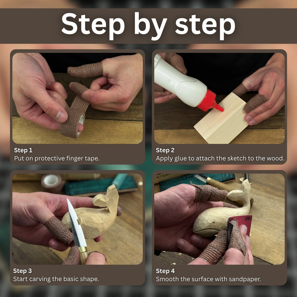 Whale Carving Kit - Complete Starter Whittling Kit for Beginners, Adults, Teens, and Kids