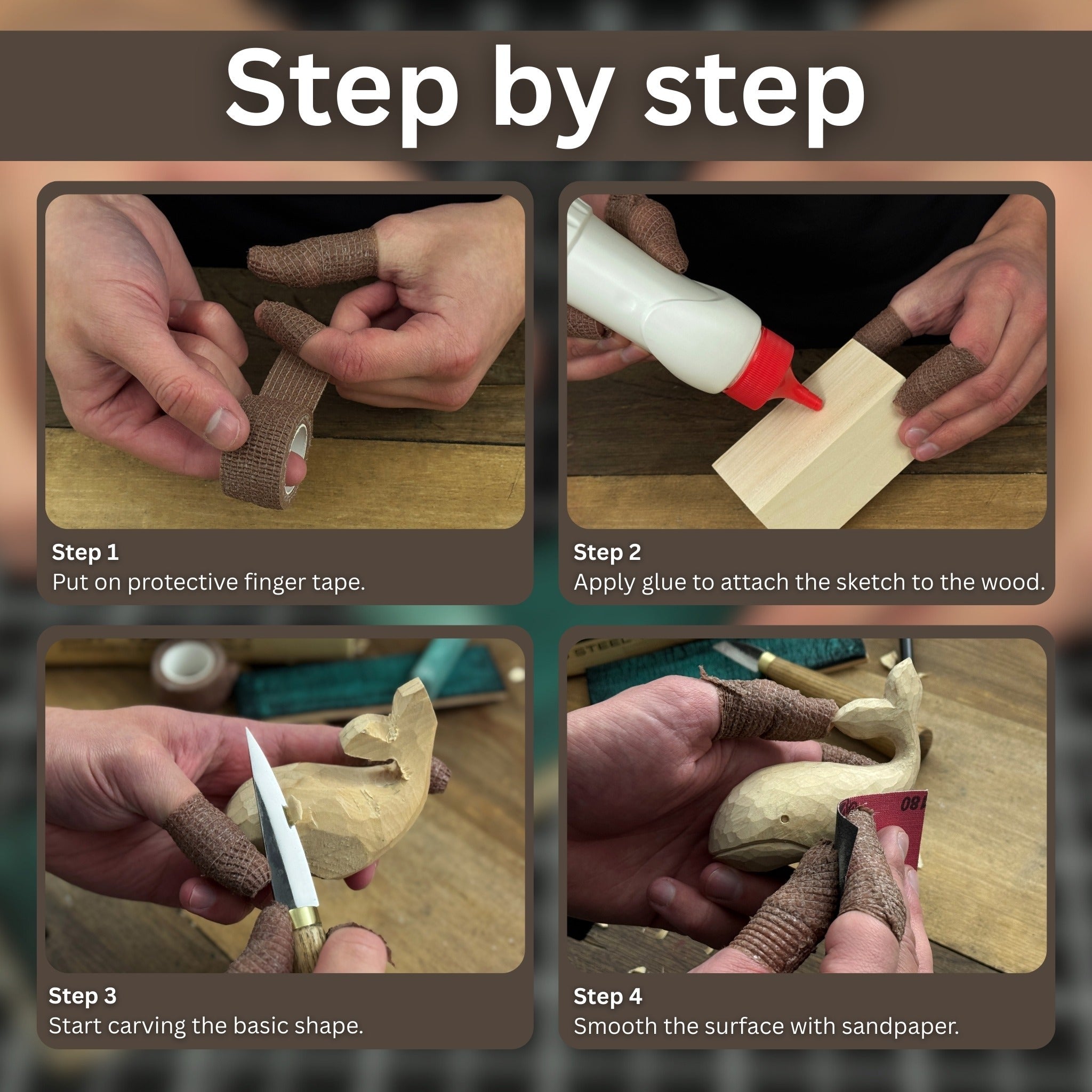 Whale Carving Kit - Complete Starter Whittling Kit for Beginners, Adults, Teens, and Kids
