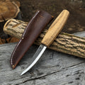 Whittling Sloyd Knife with wood handle and leather sheath - Relic & Reel