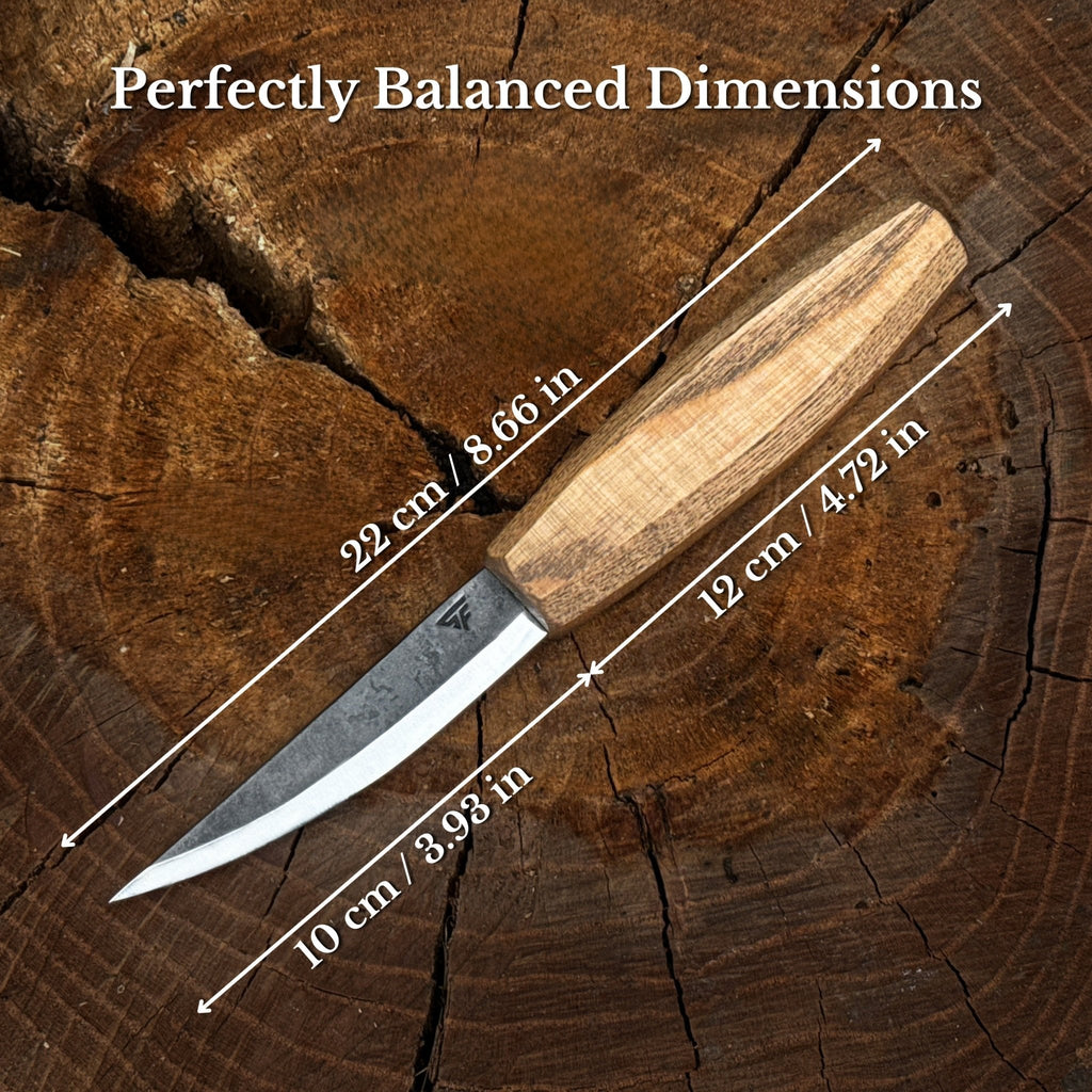 Whittling Sloyd Knife with wood handle and leather sheath - Relic & Reel