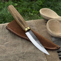 Whittling Sloyd Knife with Leather Sheath, 10 cm (3.94 inches)