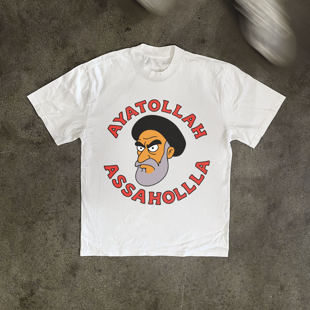 Ayatollah Assahola' Washed White T-Shirt