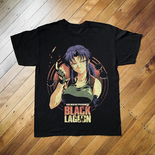 Black Lagoon Black T-Shirt by Parallel featuring a front graphic design, made from soft cotton fabric.